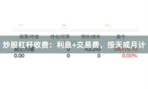 炒股杠杆收费:利息+交易费,按天或月计