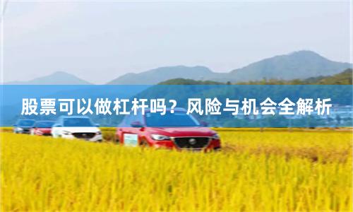 股票可以做杠杆吗？风险与机会全解析